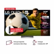Vista frontal de TV LG 77" OLED 4K Smart TV con IA incluye AI Magic Remote OLED77G6PSA OLED77G6PSA